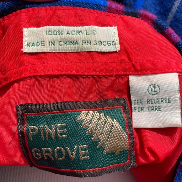 Vintage Electric Blue Plaid Flannel Shirt Pine Grove - Picture 16 of 16